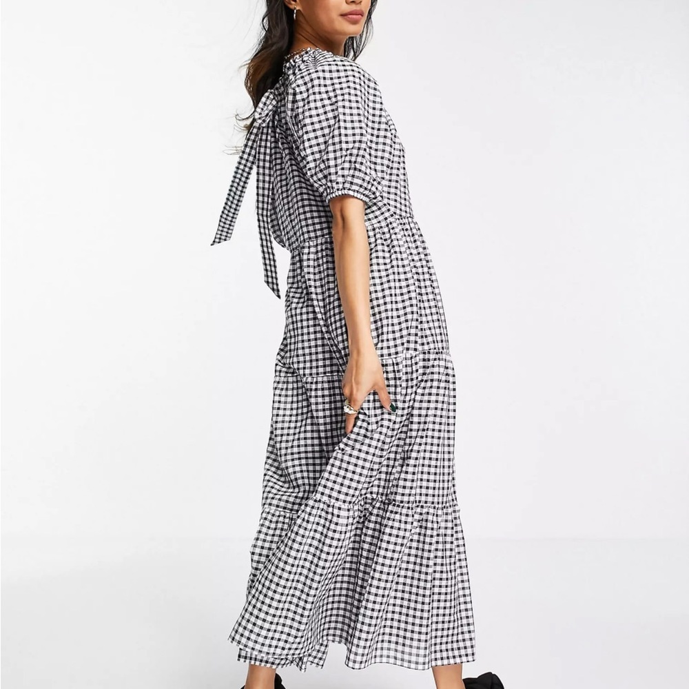Mango gingham maxi dress